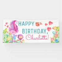 Cute Troll Birthday Party Banners