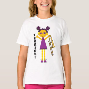 Cute Trombone Girl Cartoon T-shirt