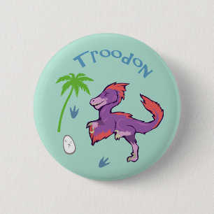 Cute Troodon 6 Cm Round Badge