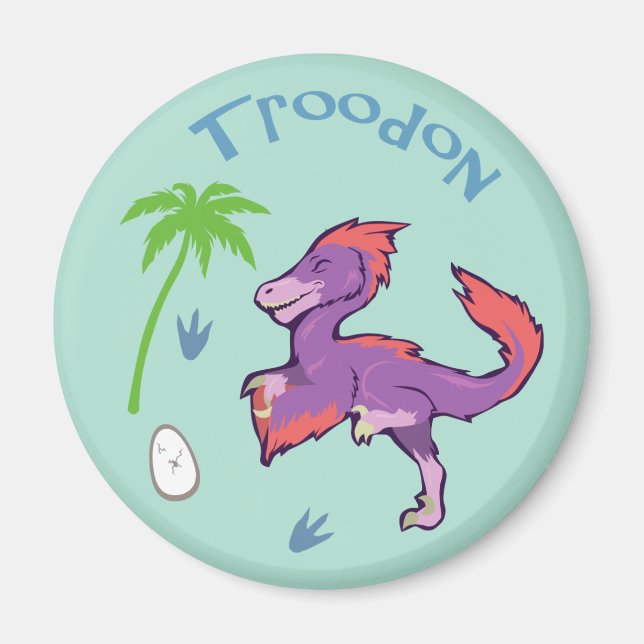 Cute Troodon Magnet (Front)