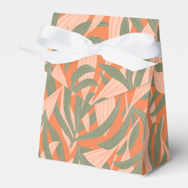 cute tropical beach leaves tiled pattern  favour box (Front Side)
