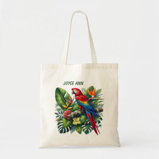 Cute Tropical bird add name Tote Bag