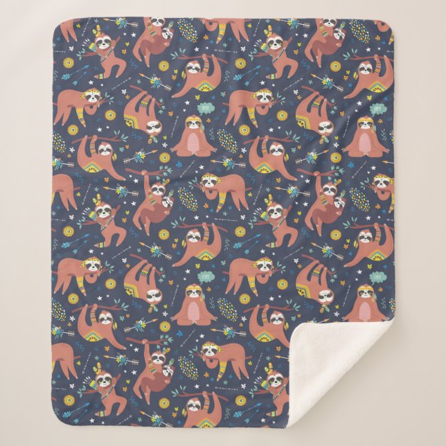 Cute Tropical Christmas Sherpa Blanket (Front)