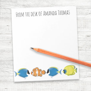 Cute Tropical Fish Personalised Notepad