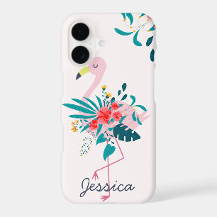 Cute Tropical Floral Flamingo