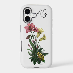 Cute Tropical Frog and Lily Botanical Floral Art