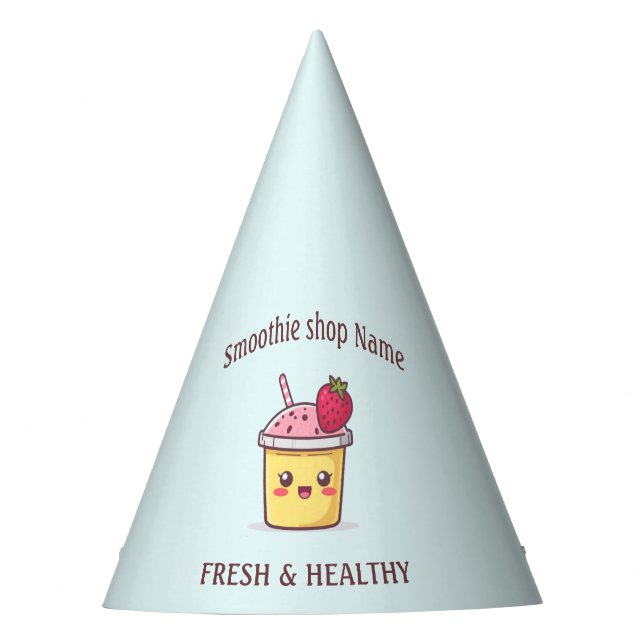 Cute Tropical Fruit Smoothies Fruit Kitchen shop Party Hat (Front)