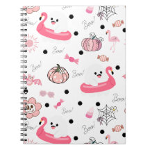 Cute Tropical Halloween Journal – Ghost Flamingo