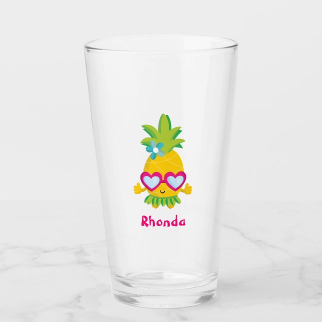 Cute Tropical Hawaiian Glass (Front)