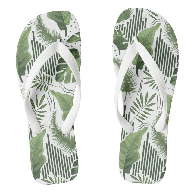 Cute Tropical leaf pattern Jandals (Footbed)