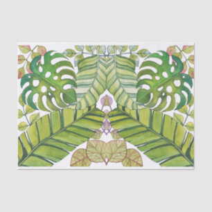 Cute Tropical Leaves In Watercolor Tissue Paper