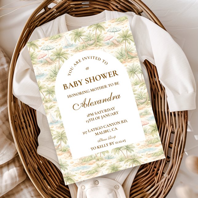 Cute Tropical Nursery Animals Baby Shower Invitation (Creator Uploaded)