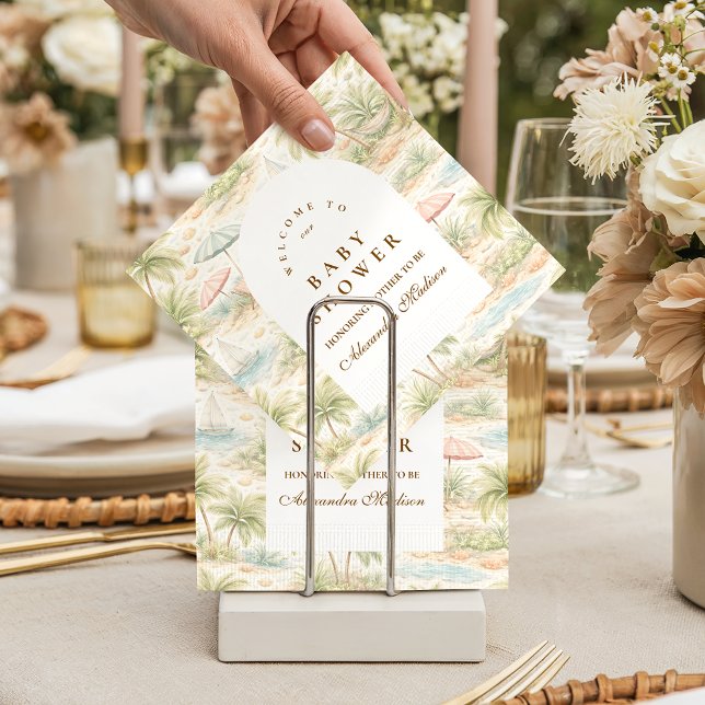 Cute Tropical Nursery Animals Baby Shower Napkin (Creator Uploaded)