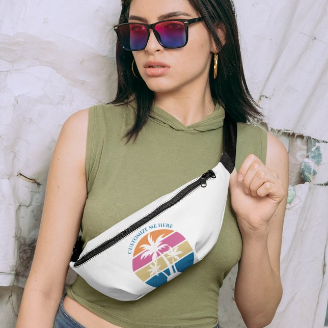 Cute Tropical Palm Tree Beach Vacation Bum Bags (Creator Uploaded)