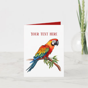 Cute Tropical parrot add text any purpose Card