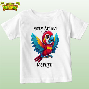 Cute tropical party animal baby wild Macaw parrot T-Shirt