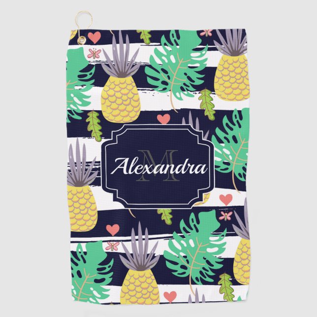 Cute Tropical Pattern Golf Towel (Front)