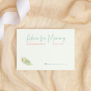 Cute Tropical Penguin Pink Baby Shower Advice Card