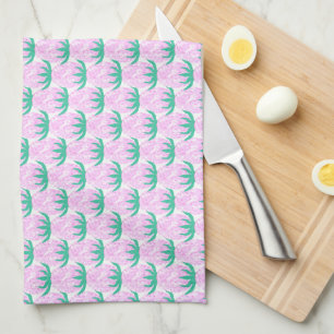 Cute Tropical Pink Fruity Pattern Tea Towel