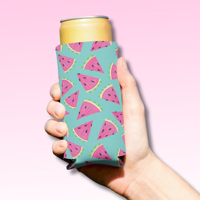 Cute Tropical Watermelon pattern Seltzer Can Cooler (Creator Uploaded)