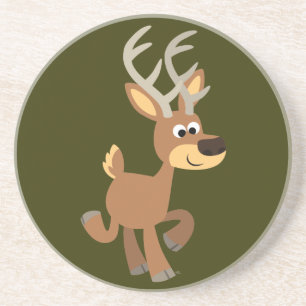 Cute Trotting Cartoon Deer Coaster