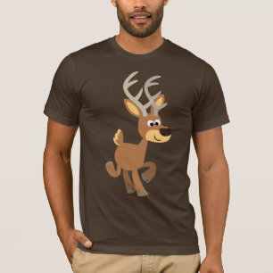 Cute Trotting Cartoon Deer T-Shirt