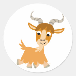 Cute Trotting Cartoon Goat Sticker