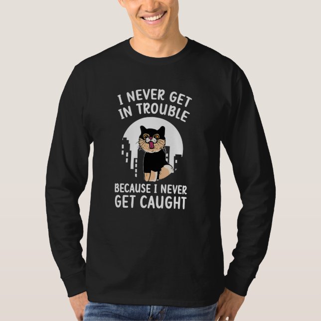 Cute Troublemaker Kitty Kitten  Cat Trouble Maker  T-Shirt (Front)