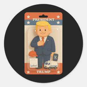 Cute Trump Action Figure Trend Shirt  Classic Round Sticker