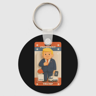Cute Trump Action Figure Trend Shirt  Key Ring