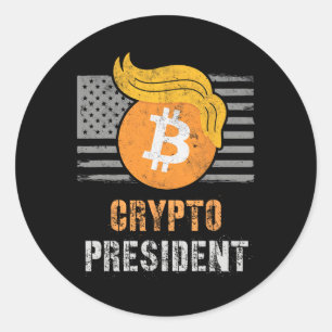 Cute Trump America Crypto President Inauguration B Classic Round Sticker