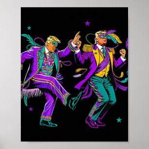 Cute Trump Dance Mardi Gras Day Funny Trump Mardi  Poster