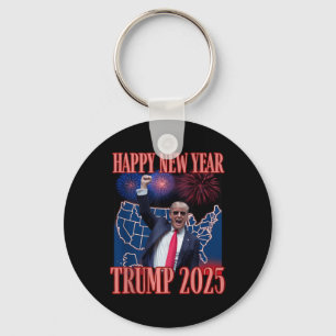 Cute Trump Happy New Year 2025 45 47 Outlaw Won Sa Key Ring