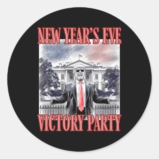 Cute Trump New Year's Eve Victory Party Fireworks Classic Round Sticker