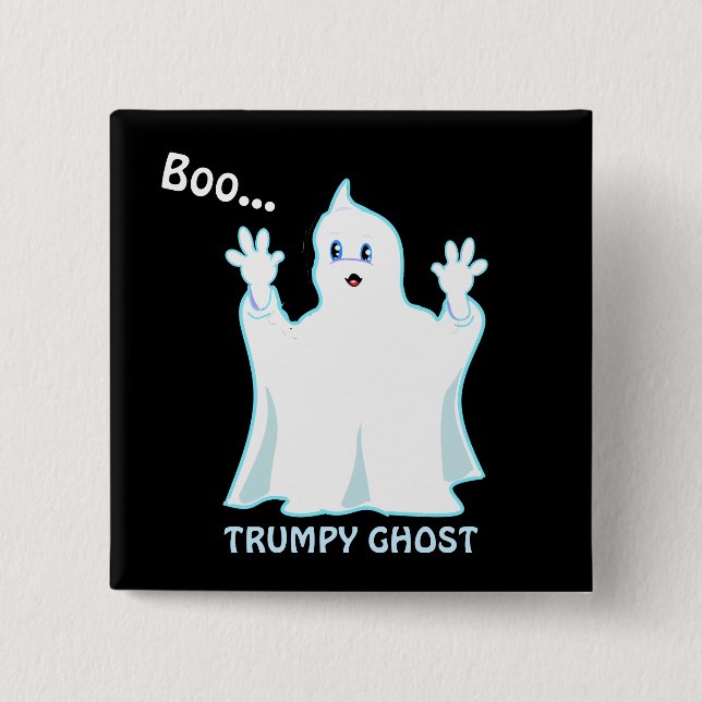 Cute Trumpy Ghost 15 Cm Square Badge (Front)