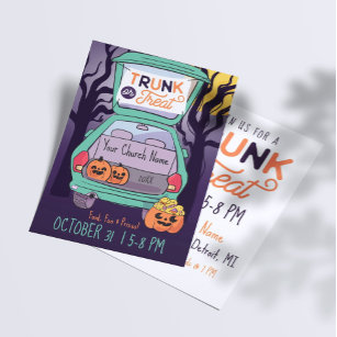 Cute Trunk or Treat Custom Halloween Flyer