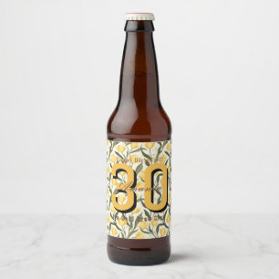 Cute Tulip Floral Birthday Present Beer Bottle Label