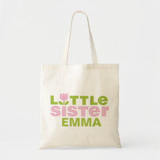Cute Tulip Little Sister Personalised Tote Bag