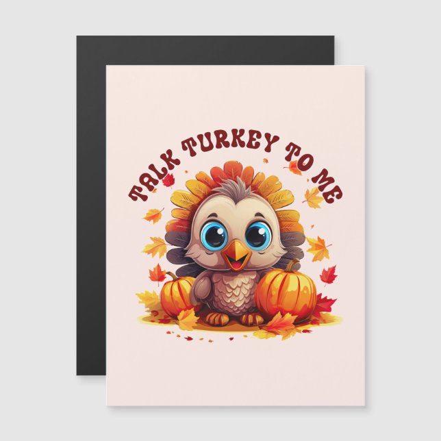 Cute Turkey and Autumn Foliage (Front/Back)