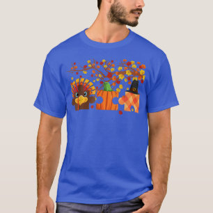 Cute Turkey Autism Awareness Puzzle Pumpkin for Th T-Shirt