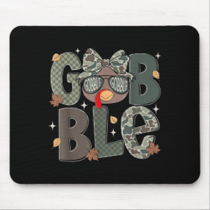 Cute Turkey Camo Happy Thanksgiving Fall Kids Boy  Mouse Pad