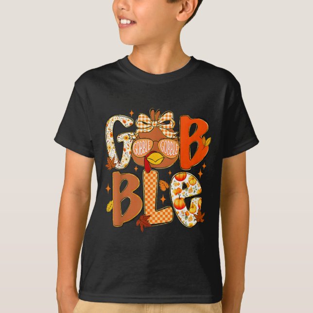 Cute Turkey Camo Happy Thanksgiving Fall Kids Boy  T-Shirt (Front)