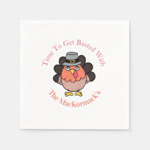 Cute Turkey Day Family Thanksgiving Table Decor Napkin