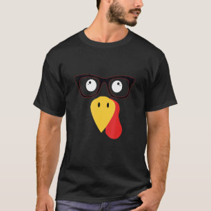 Cute Turkey Face Pilgrim Thanksgiving Costume Kid T-Shirt