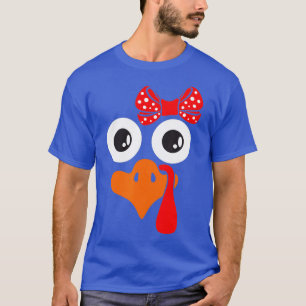 Cute Turkey Face With A Bow Tie Thanksgiving day T-Shirt