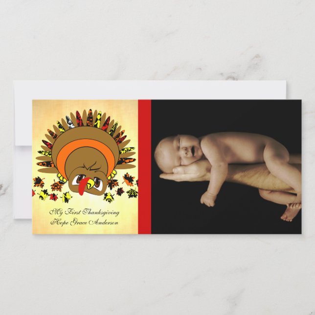 Cute Turkey Holiday Card (Front)