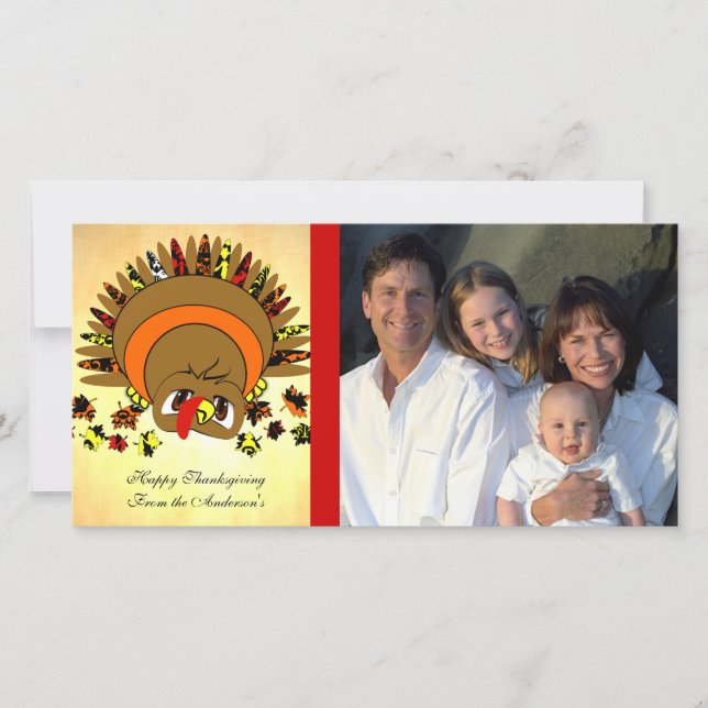 Cute Turkey Holiday Card (Front)