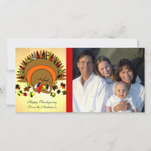 Cute Turkey Holiday Card