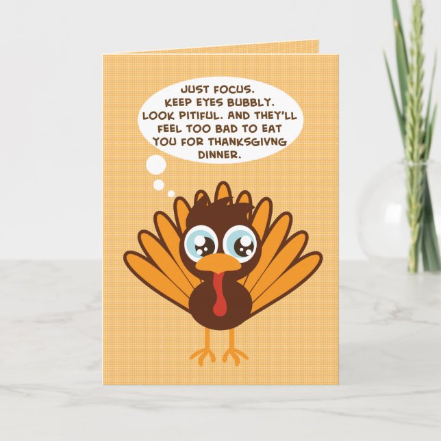 Cute Turkey Holiday Card (Front)