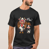 Cute Turkey Moo Cow Funny Turkey Trot Outfit Thank